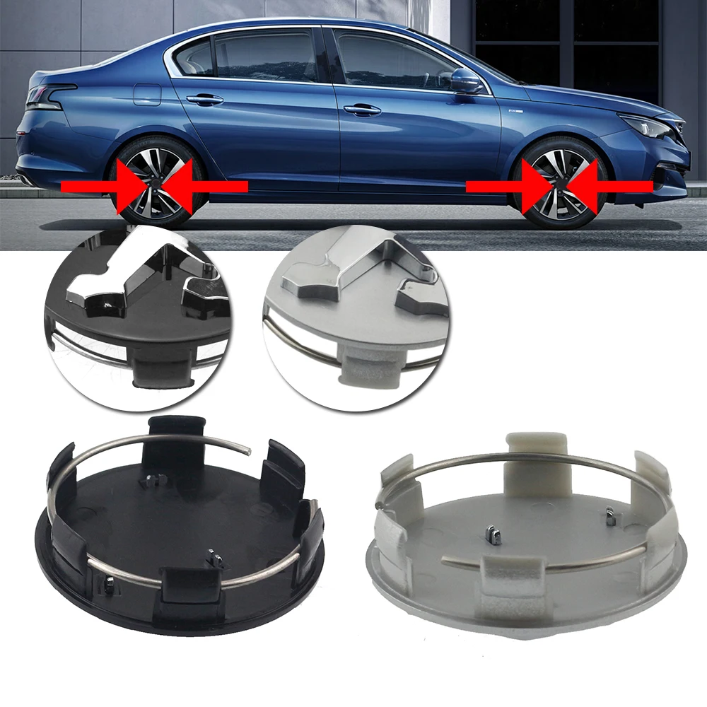 4pcs/lot Car Styling Badge Wheel Hub Center Cap 60mm Dia. Lion Logo Badge 2 Color Option for Peugeot 207 307 408 508 Tuning Part