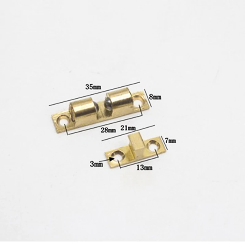 5 Sets 35mm Gold Brass Double Spring Steel Ball Catch Latch w/ Screws For Furniture Cabinet Door Adjustable Closet Tension Latch