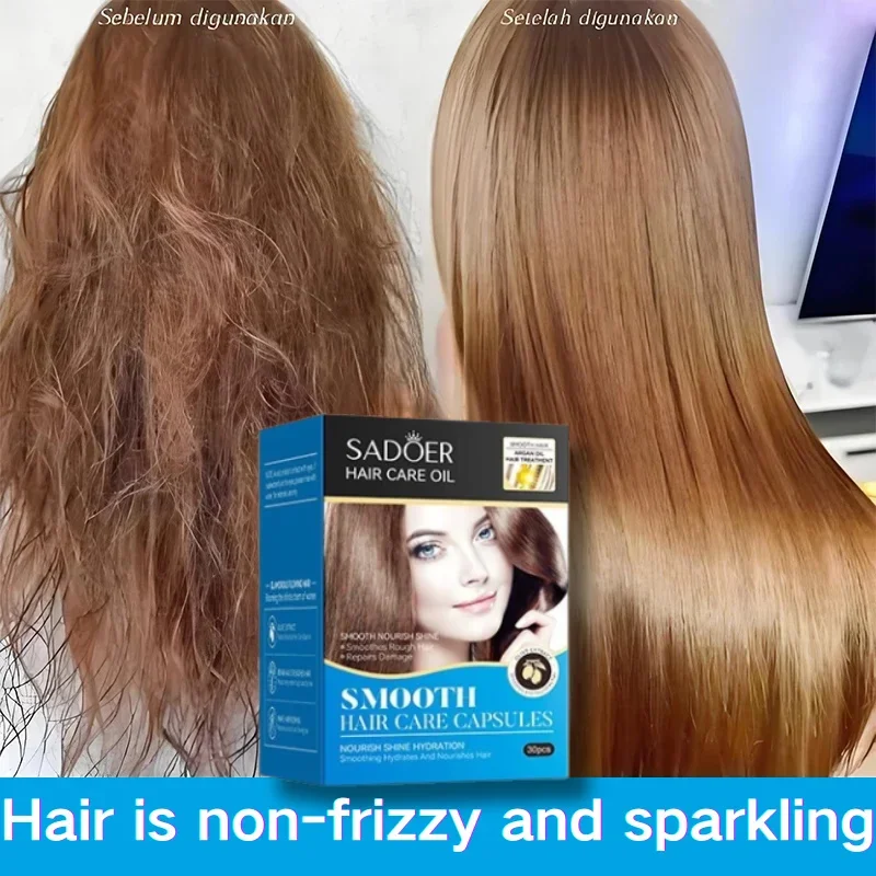 Magic Hair Vitamin Capsule Keratin Oil Fast Restore Hair Soft Smooth Shiny Deep Moisturizer Frizzy Dry Scalp Care Products