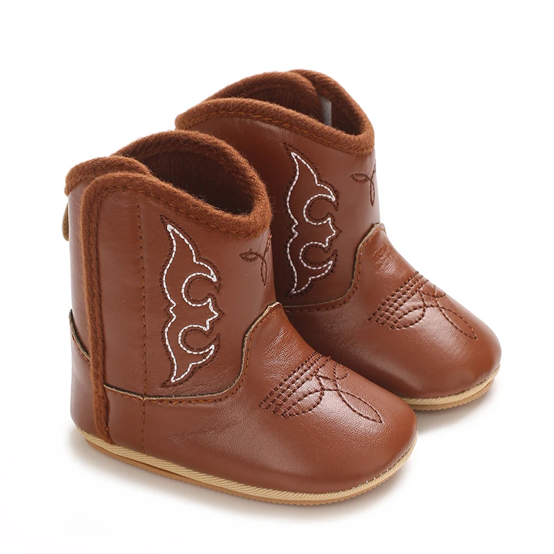 Suitable For Boys And Girls 0-12 Months Western Cowboy Boots For Spring And Autumn Anti Slip Indoor Outdoor Babies Winter