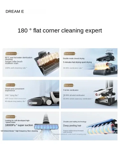 DREAME H30 Floor Washing Machine Hot Washing Can  Flat Suction Drag Suction Sweep Machine Foldable Quick Drying Clean The Room 4