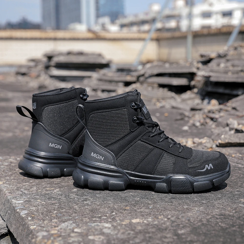 Men Indestructible steel toe shoes non-slip anti piercing Roofing