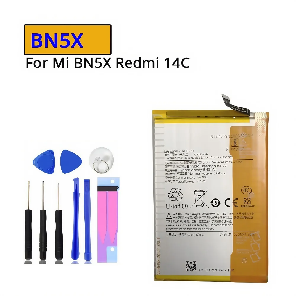 Xiaomi Redmi 14C BN5X 5160mAh 交換用携帯電話バッテリー - AliExpress