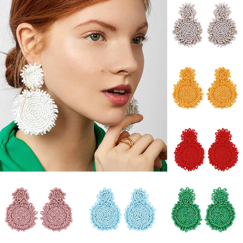 Trendy Bead Ear Bohemian Elegant Circle Earrings