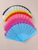 1PC Multi-color fashion simple solid color folding fan, perfect gift for friends, family and classmates 1