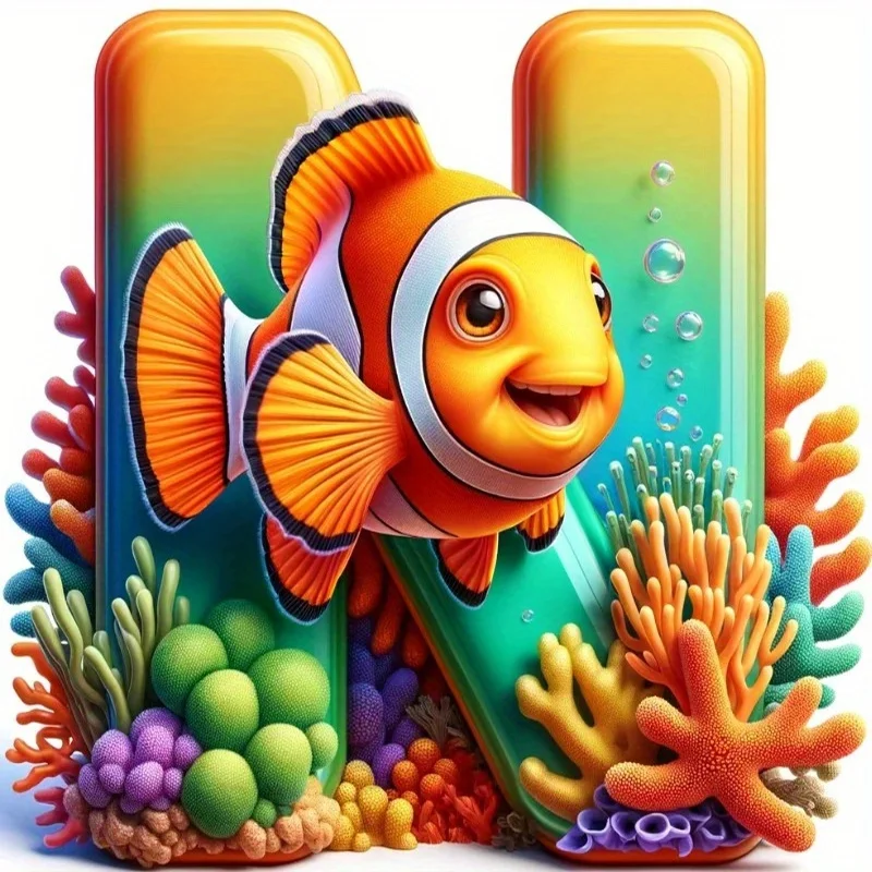 thumbnail image 1 of Disney 5D DIY Diamante Mosaico Buscando a Nemo Diamante Pintura Punto de Cruz Dibujos Animados Letra Kits Completos Bordado Peces Decoración del Hogar Regalo, 1 of 5