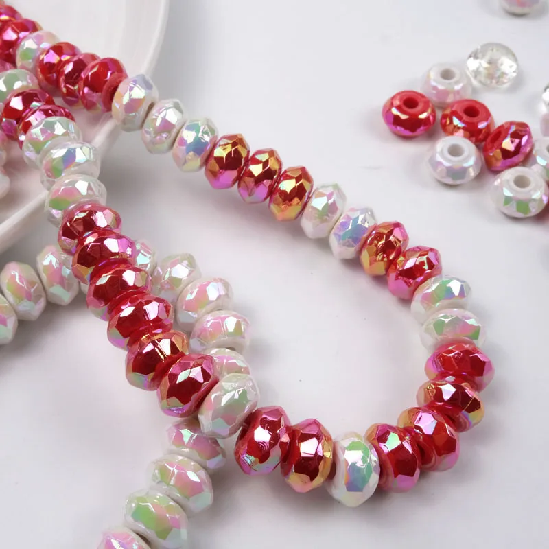 

Оптовая продажа, 200 шт., граненые Акриловые бусины 15*9 мм с большим отверстием для колес, подходят для украшения самодельных сережек