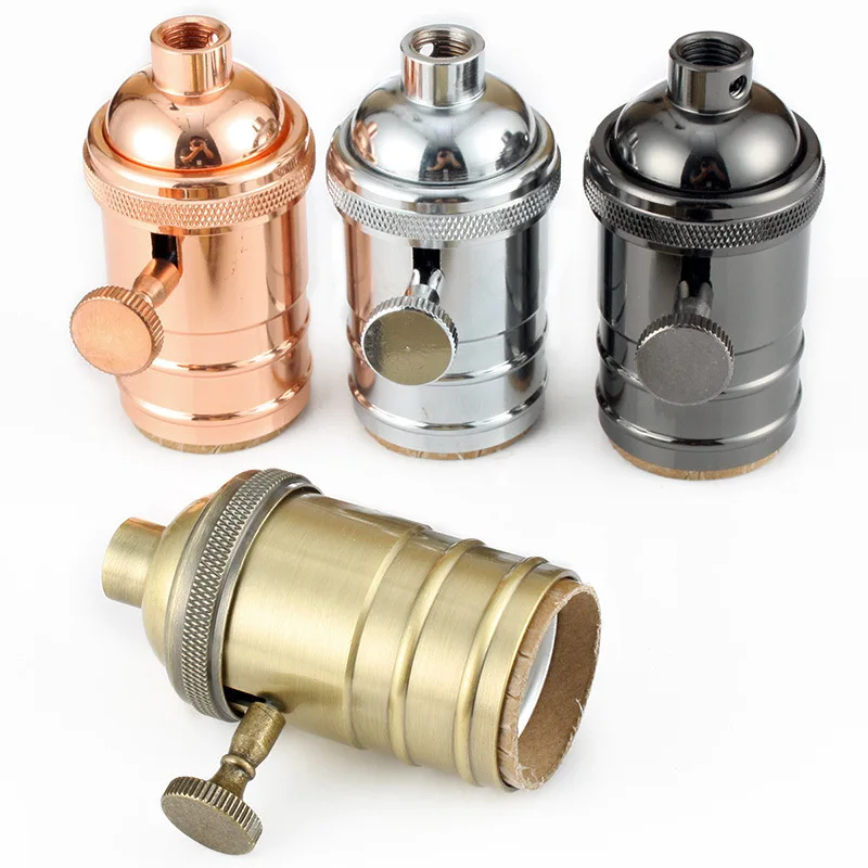 GANRILAND E27 Lamp Base Copper DIY Lampholder With Switch Edison Vintage Lighting Screw Socket Antique Brass Lamp Holder Fixture lamp bulb holder lamp holder lamp base