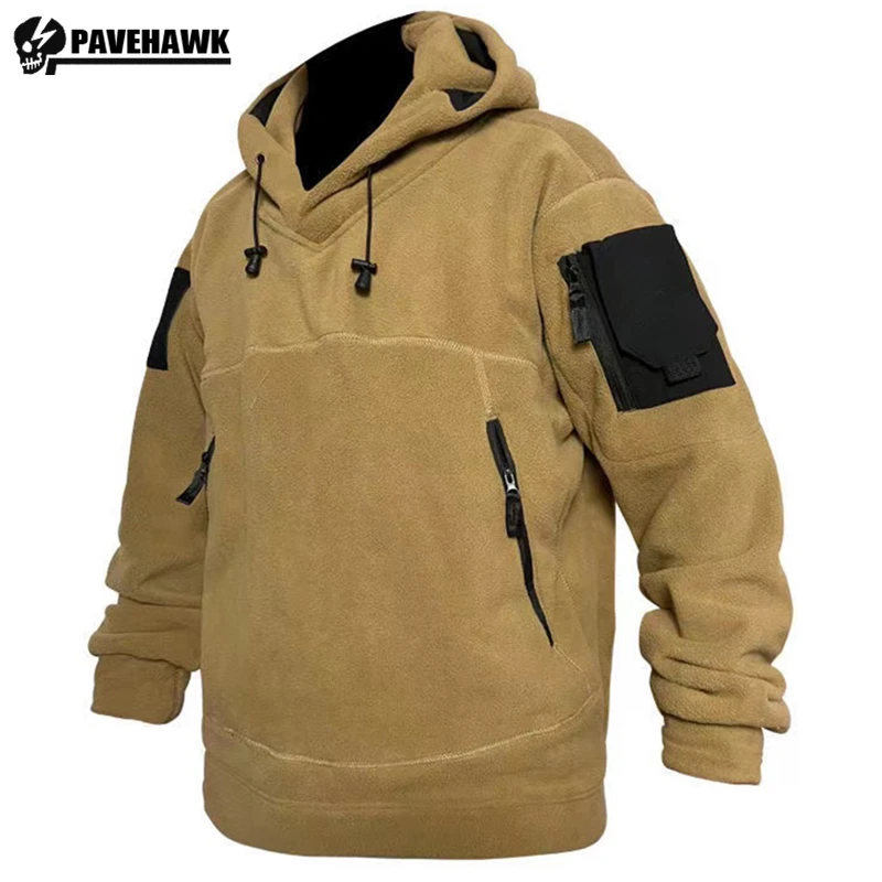 Felpa Con Cappuccio Mezza Zip Da Uomo – Pile Termico Pesante, Giacca Da Lavoro Tattica, Sportiva, Con Tasche, Colore Nero