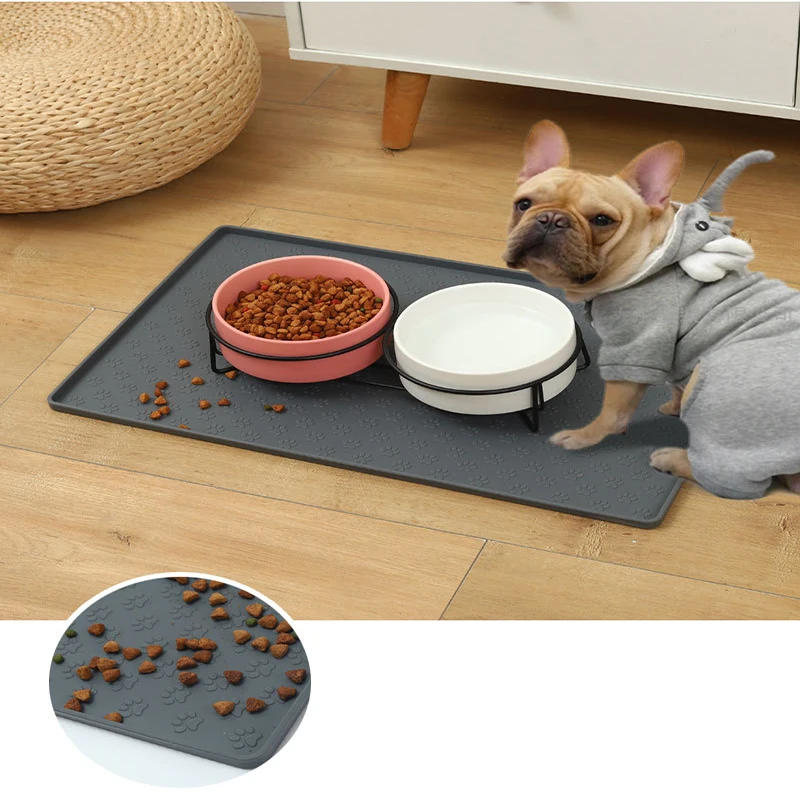 Silicone Pet Mat Square Waterproof Easy To Clean Silicone Dog and Cat