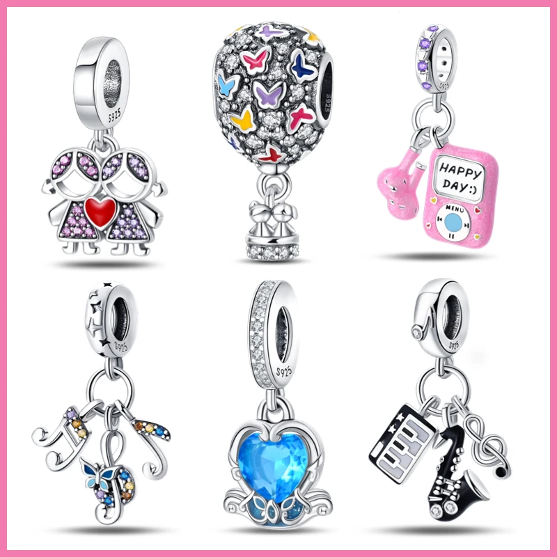 

100% 925 Sterling Silver Fantasy Castle Forever Sister Love Heart Charms Fit For Pandora Original Bracelet Diy Jewelry Gifts