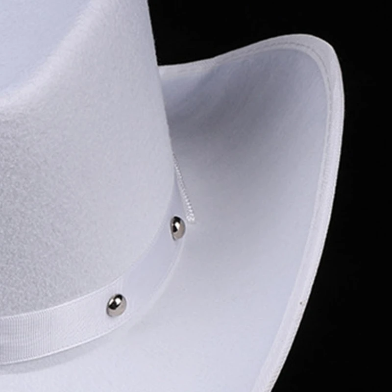 Cowboy Hats Felt Western Style Wide Brim Hat For Women Men Halloween Cosplay Party Costume
