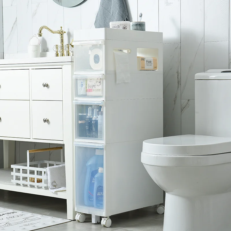 

Bathroom Slit Shelving Narrow Floor-to-ceiling Bathroom Storage Cabinet Toilet Storage Rack Slit Toilet Side Cabinet