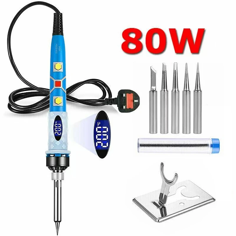220V Digital Soldering Iron Kit 80W Adjustable Temperatur Welding Tools Solder Gun Station Heat Pencil Repair Tool