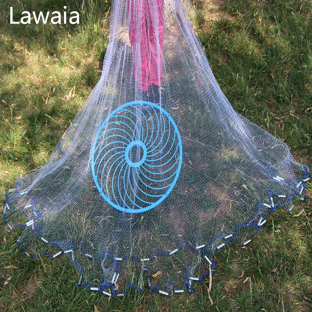 Lawaia Casting Net Fly Fishing Nets Fhishing Networkcast Nets Easy To Hand  Throw Catch Fishing Metal Iron China Network 2.4-7.2m