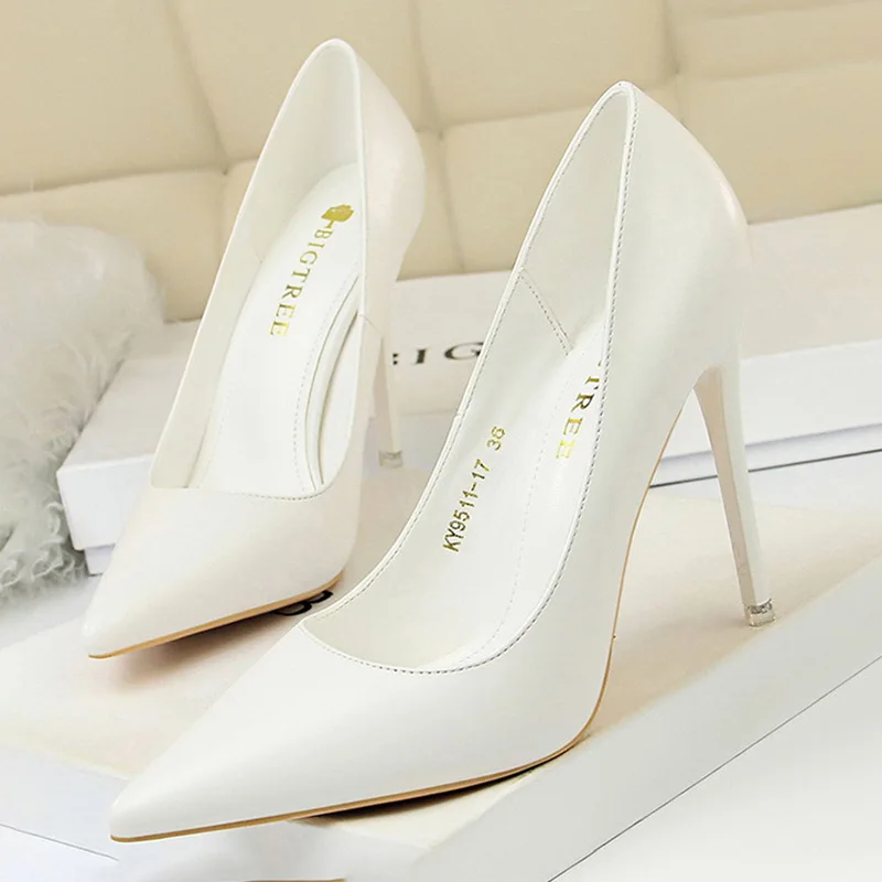 Shoes Women Pumps Pu Leather High-heeled Shoes Fashion Wedding Shoes Stiletto Heels Sexy Party Shoes Large Size 42 43