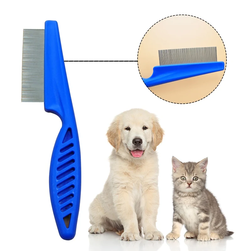 2pcs Protect Flea Comb for Cat Dog Pet Stainless Steel Flea Shedding