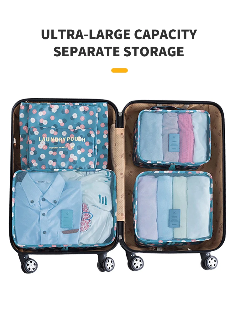 6-Piece Travel Storage Bag Set for Organized Trips