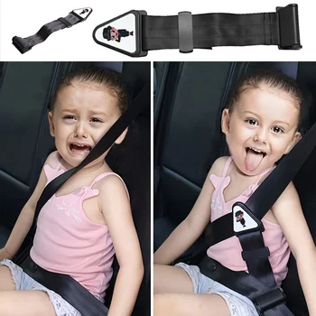 Cintura di sicurezza per bambini per auto, regolabile, anti-schiacciamento del collo, sicura e confortevole, facile da usare