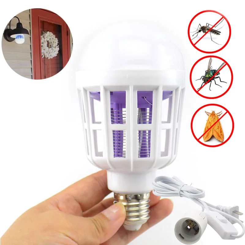 220V indoor Mosquito Killer LED Lamp Bulb E27 Killing Fly Bug 9W 2 Modes Insect Anti-Mosquito Repeller For Home Night Light