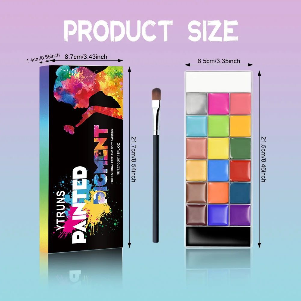Water soluble makeup palette, water activated eyeliner palette, 20 color face painting eyeliner makeup, art, Halloween, carnival 5