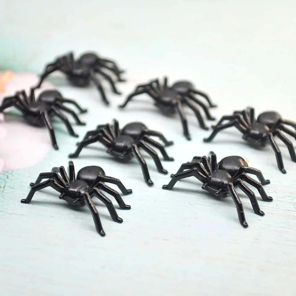 Lot De 100 Mini Araignées En Plastique Noir - Halloween - Décorations Effrayantes - Environ 2 Cm - Pour Maison, Fêtes, Farces