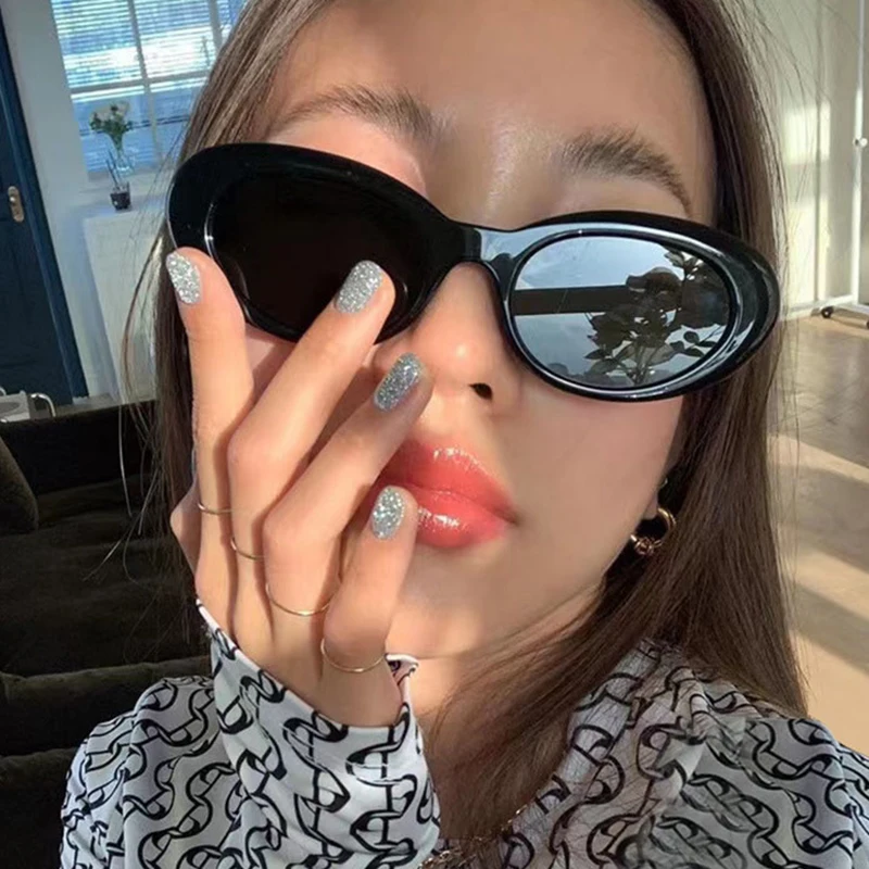 Small Oval Myopia Sunglasses Eyeglasses UV Driving Eye Glasses Women Prescription Diopter Eyewear 0 -0.5 -0.75 To -6.0 2