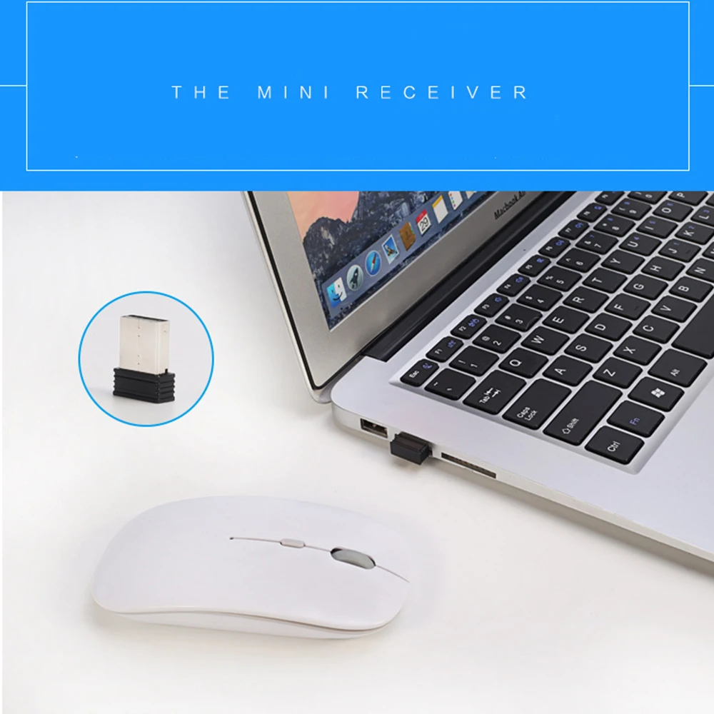 Silent Wireless Bluetooth Mouse+2.4GUSB/2.4G Rechargeable Mouse Ergonomic Mini Mouse USB Optical Mouse for PC Laptop white mouse pc