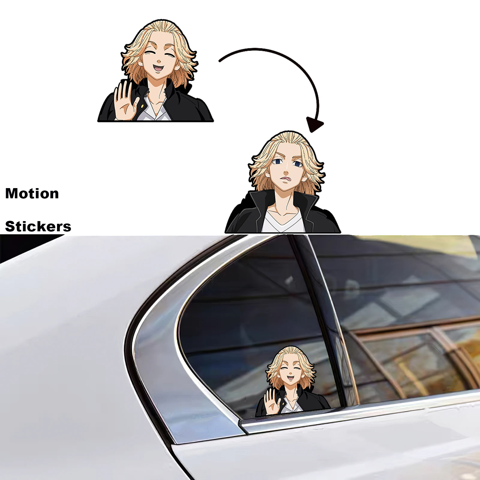 Tokyo Revengers MIKEY Manjiro Sano Anime Sticker 3D Motion for  car/laptop/Peeker