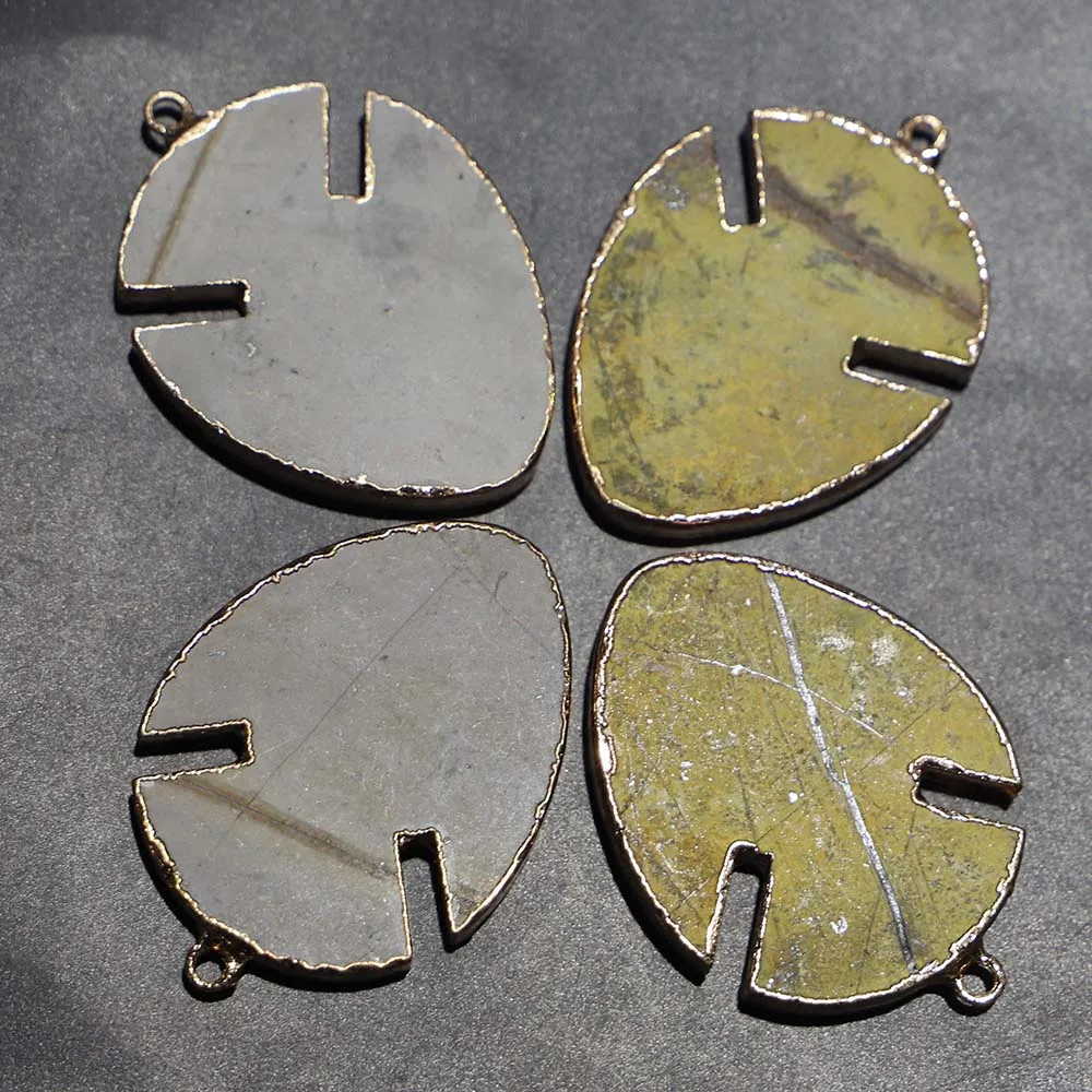 Natural Semi Precious Stone Arow Necklaces Pendants Gold Plated Eedge Ruggedly Fashion Charms Jewelry Accessories Wholesale 6Pcs