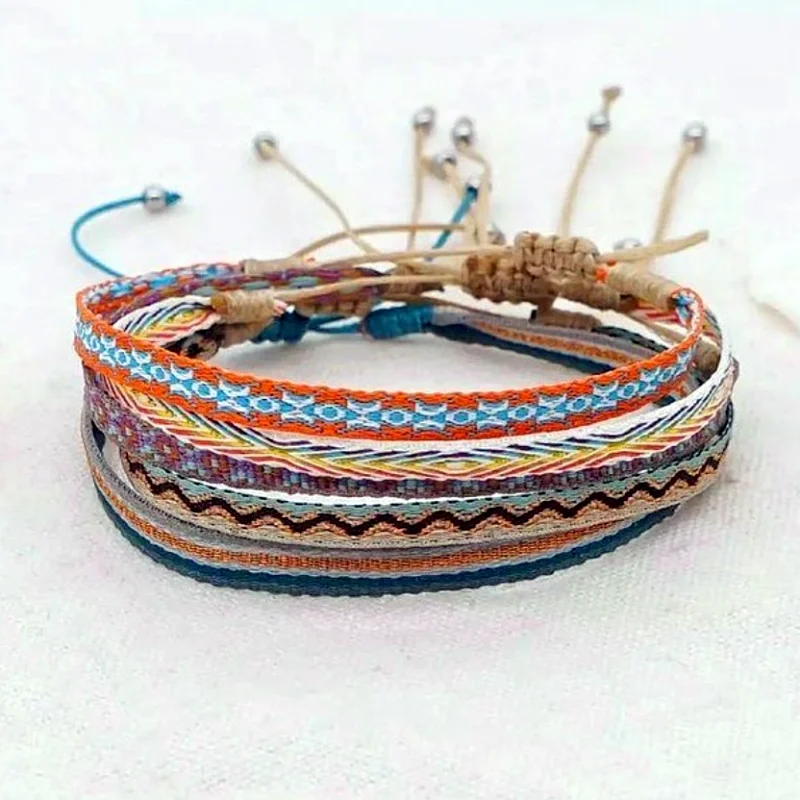 Boho Women Man Friendship Luck Beach Bracelet Thread Knots Woven Braided  Rope Weave Hand Strap Bangle Charm Jewelry Accessories - AliExpress