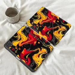 Elegant Red - Yellow Marble Tablet Case with Holder - iPad Mini 6 8.3 (Mix01)