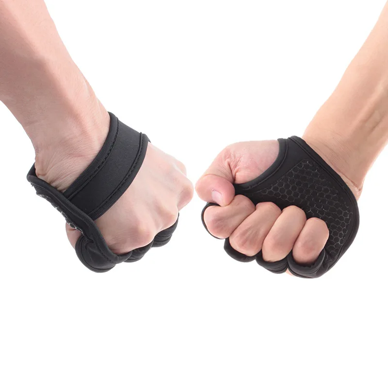 Guantes de gimnasio para hombre y mujer, manoplas antideslizantes de medio dedo para levantamiento de pesas, soporte de muñeca, suministro de levantamiento de pesas