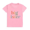 Big Sister Letter Printed Child Girls T-shirts Casual Loose Comfort Kid Tee Tops Short Sleeve Toddler Spring&Summer Kid Clothes 5