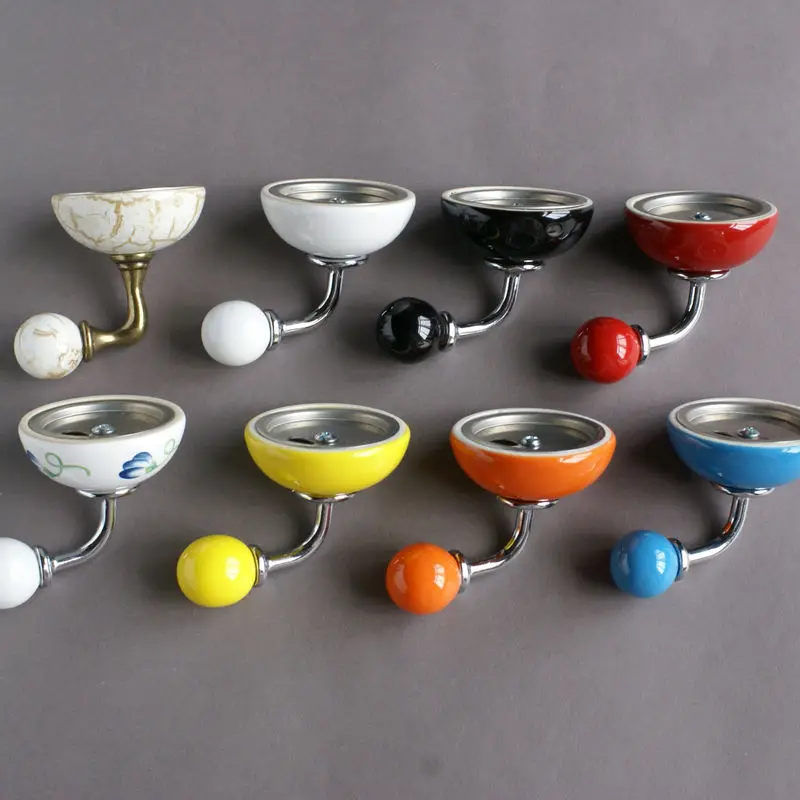 gancho de parede ceramica colorido ganchos 01