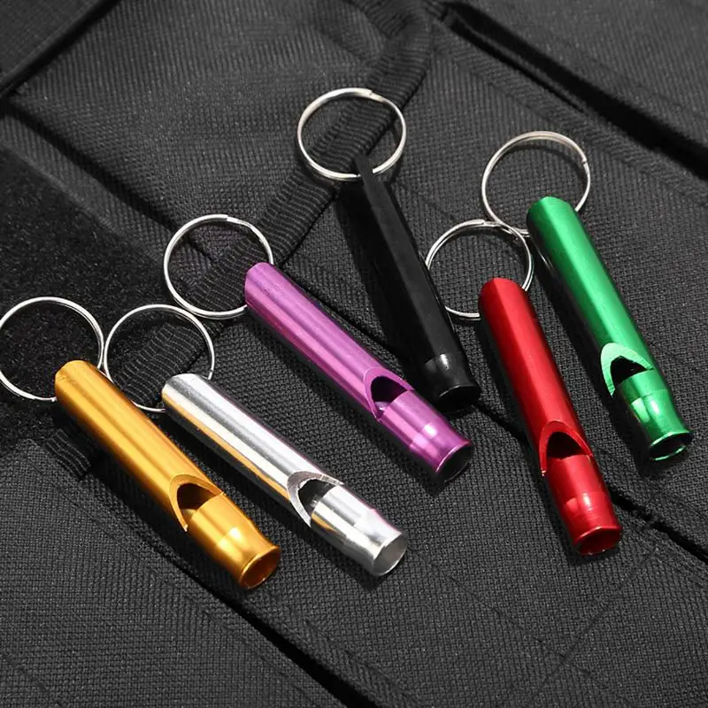 Camping Hiking Survival Whistle Small Aluminum Alloy Outdoor Emergency Lifeguard Whistle Survival Tools For Outdoor Adventures
