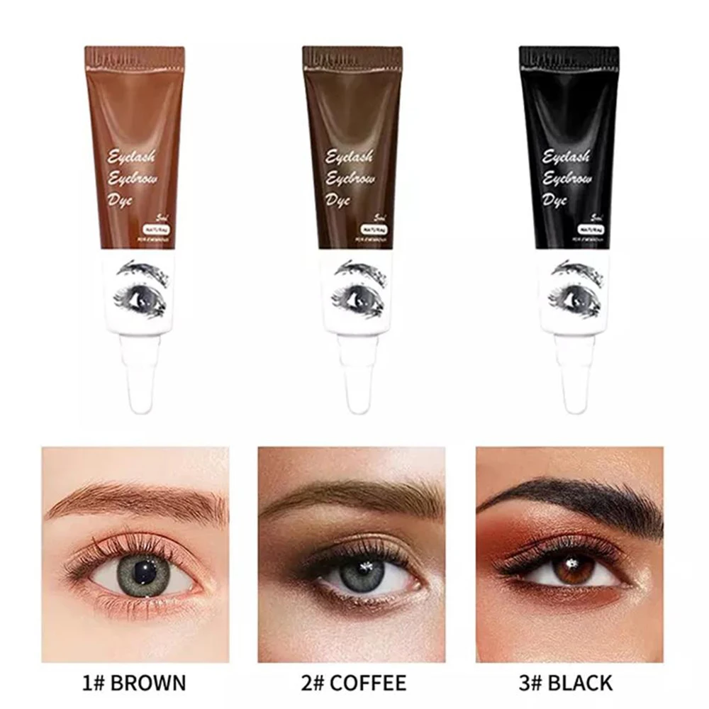 Eyebrow Tint Kit Eyelash Dye Tint Kit Light Brown Dark Brown Black Semi