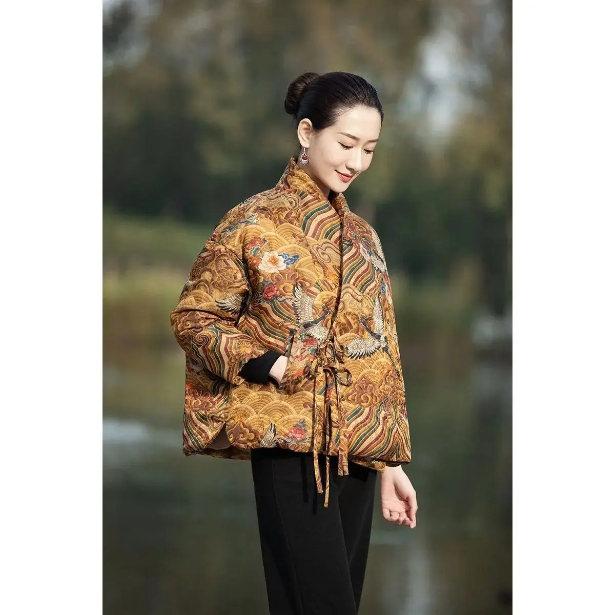 chinese style vintage tangsuit coat autumn winter hanfu top women elegant women chinese vintage padded coat a779