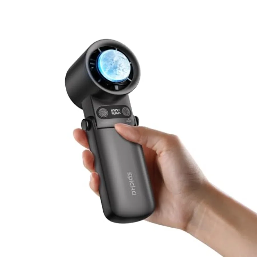 Portable Handheld Fan with Ice Cooler - 25H Runtime Rechargeable 6800mAh Personal Turbo Fan with Power Bank Fast Charging 0-100