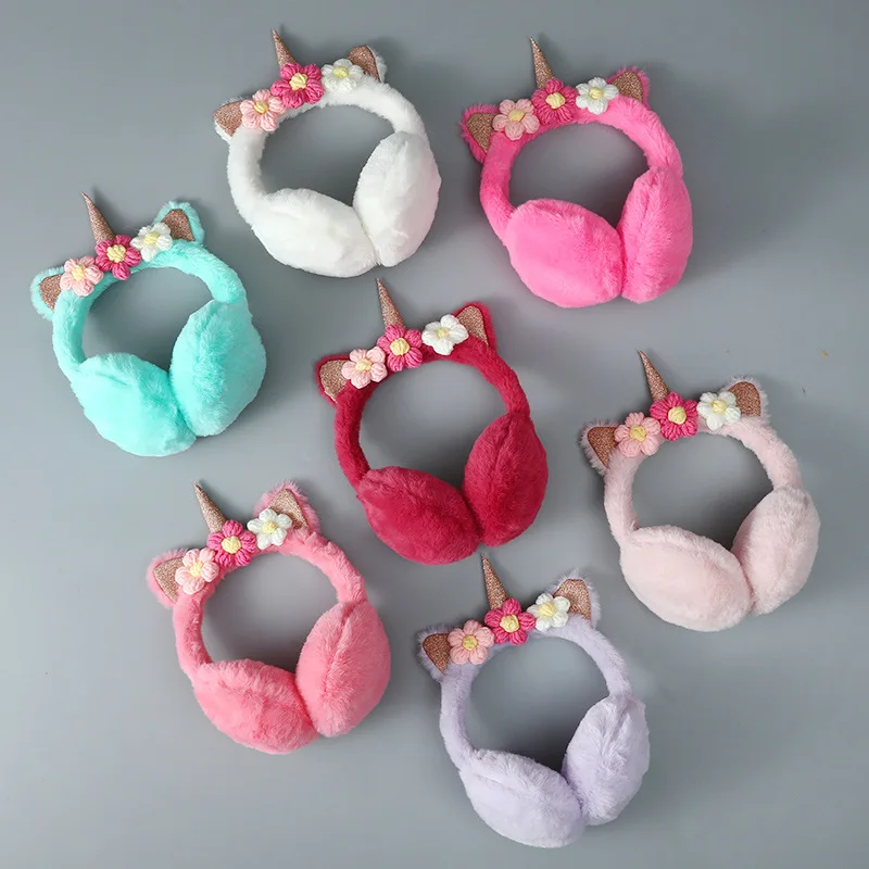 Winter Unicorn Earmuffs Warm Earmuffs Sequin earmuffs Cute earmuffs Warm and cold plush