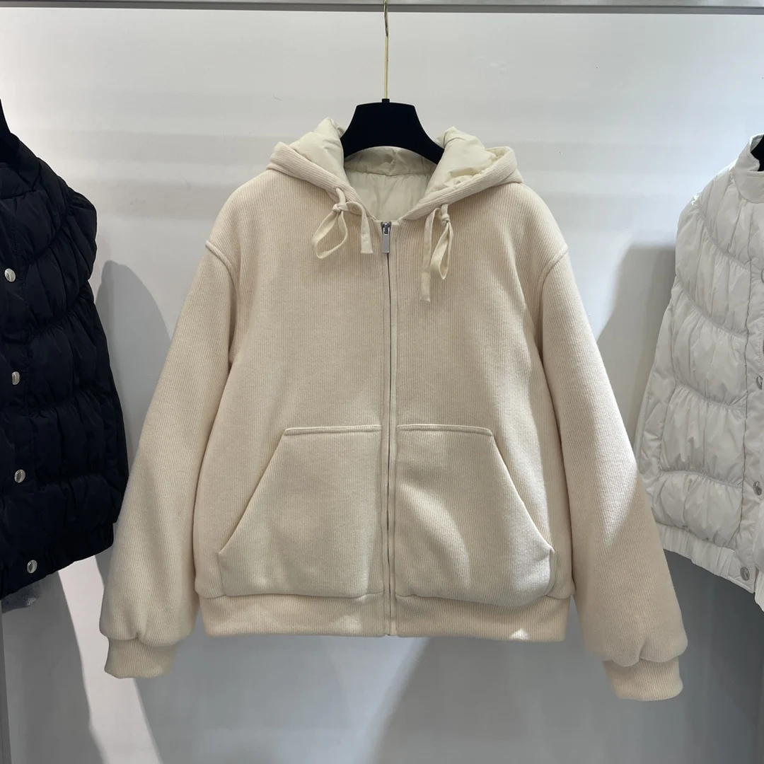 

Women's Clothing High Quality Down Jacket Female Chic Warm Coat Outerwear 2 Color Autumn Winter New 170