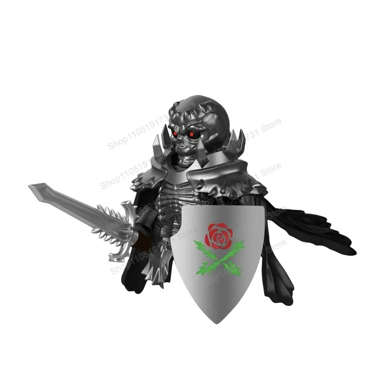 새로운 베르세르크 해골 말 액세서리 블록 리치 킹 가츠 미니 액션 피규어 블록 장난감 GP105 GP201