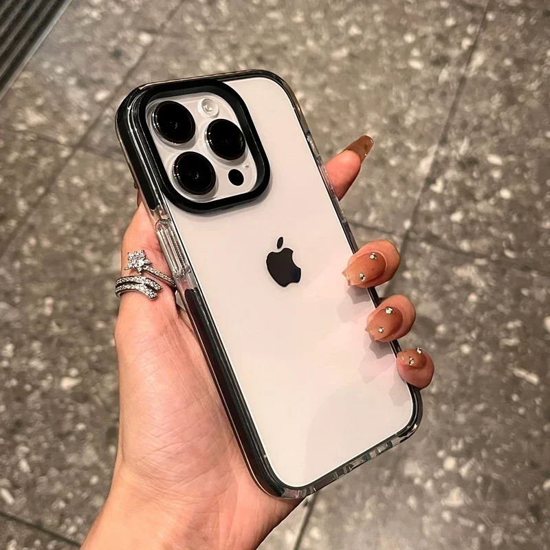 Luxury Transparent Shockproof Phone Case with Clear Bumper Design
