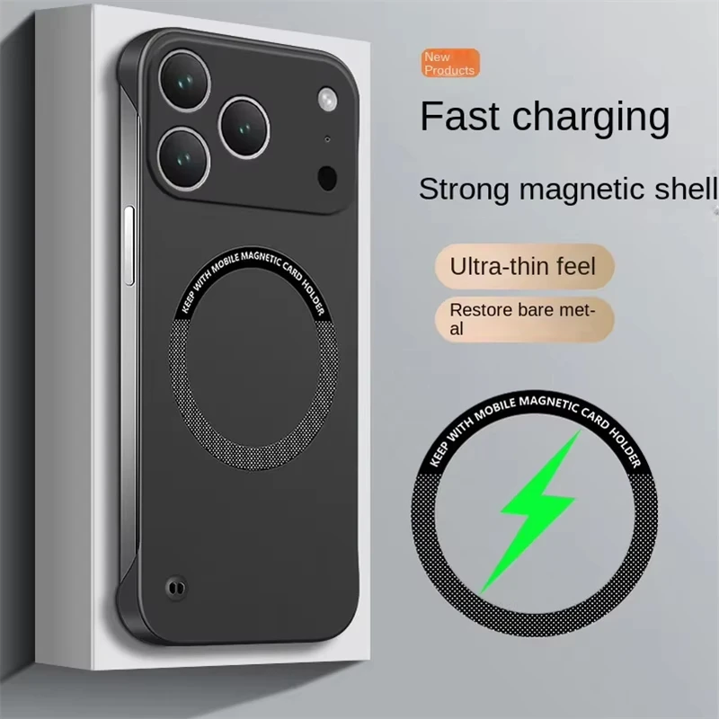 Ultra Slim Frameless Magnetic Matte Phone Case with MagSafe Compatibility