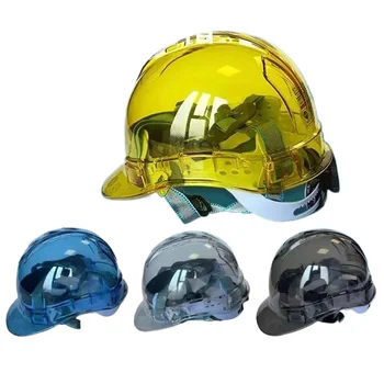 Casco di sicurezza trasparente Costruzione Arrampicata Steeplejack Lavoratore Casco protettivo Elmetto di sicurezza sul posto di lavoro all'aperto Nuovo