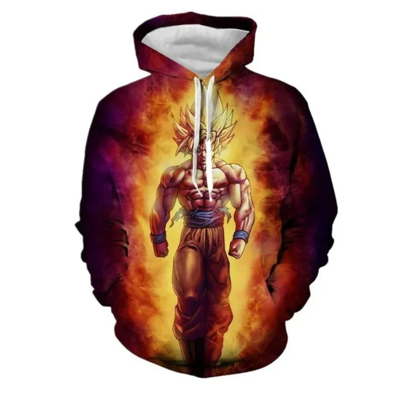 Dragon Ball Anime Print Hoodie Boys Fashion Hooded Clothes Children Cartoon Top For 4 6 8 10 Years Kids Birthday Wear