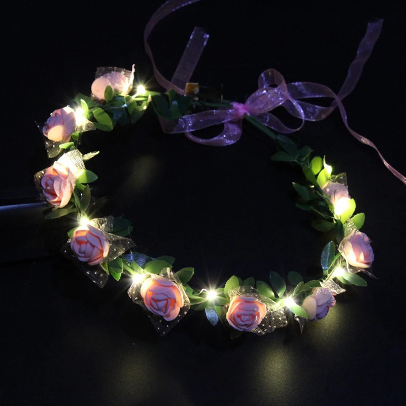 Flower Headband Led Party Glow Light Led Crown Headband Light