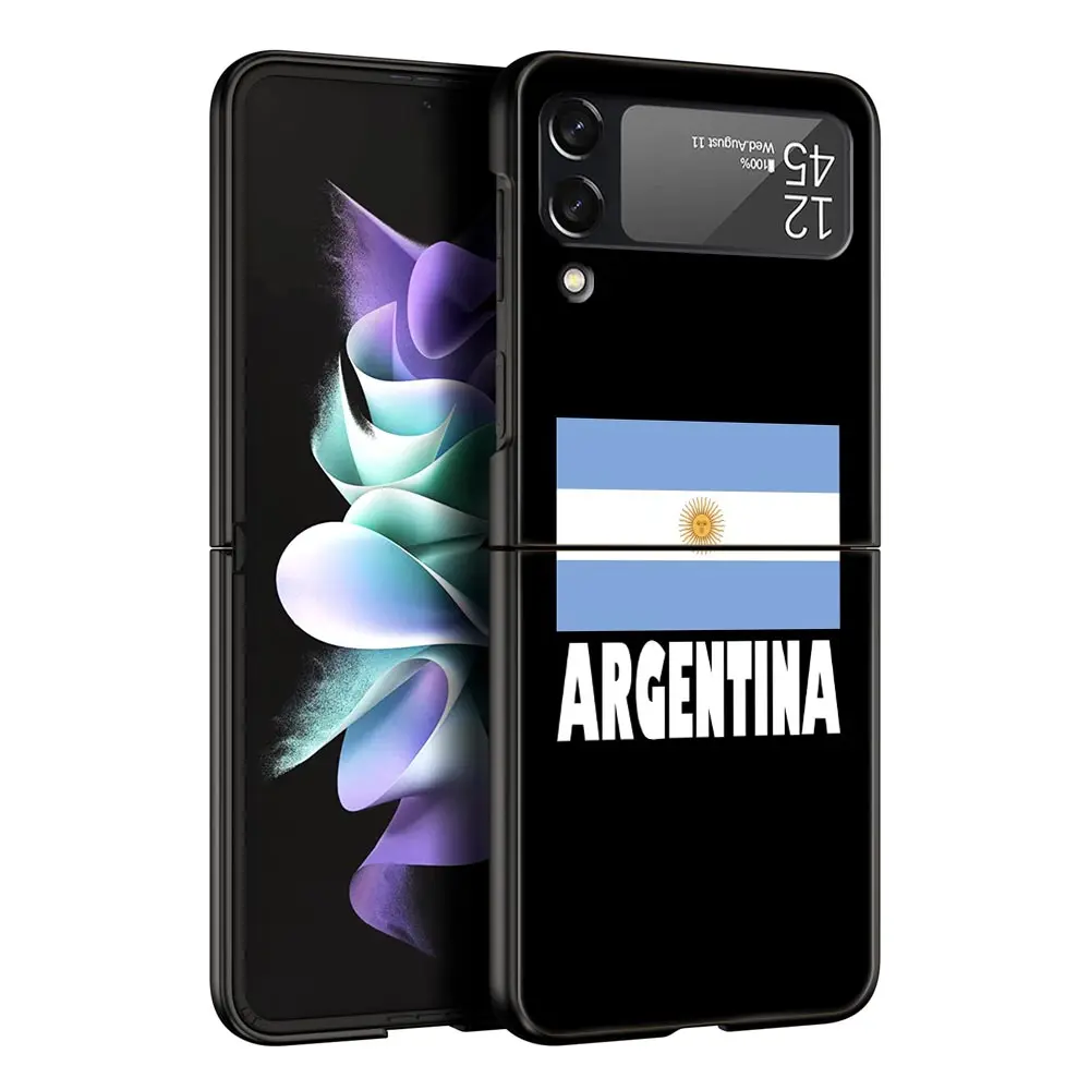 Argentina Flag Soccer Design Black Hard Shell Phone Case