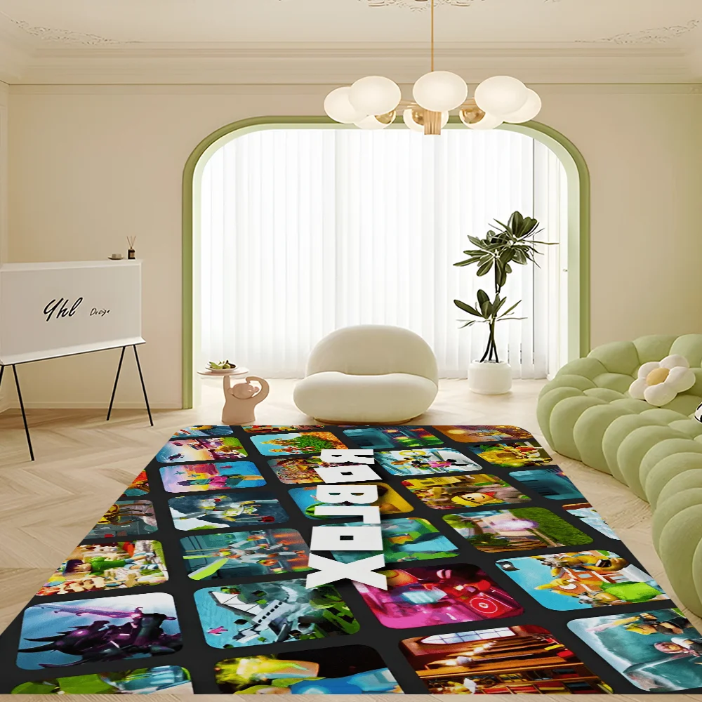 Game R-Robloxs Cool Hallway Carpet Non-Slip Laundry Room Mat Laundry Decor Balcony Child Living Room Bedside Area Rugs 5