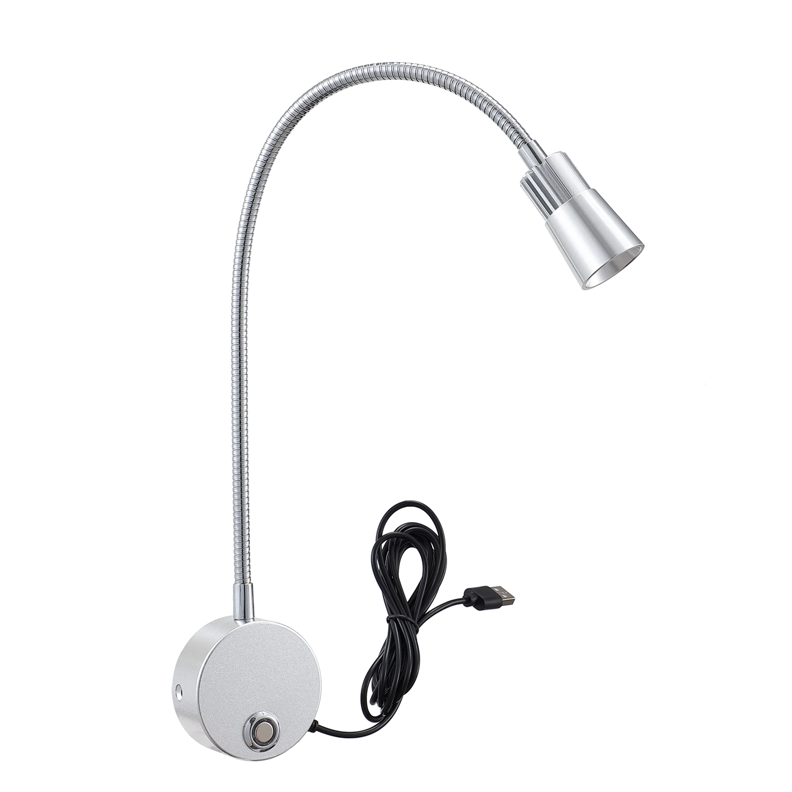 5V USB 3CCT Dimmable Wall Lamp CRI98 RG0 Bedside Reading Lamp Working Spot Light 15" Gooessneck Adjustable